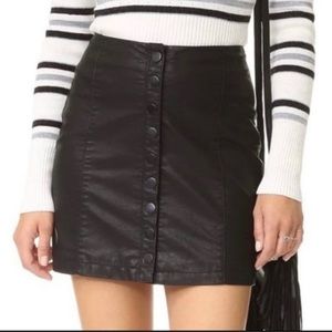 Free People Leather Styled Skirt